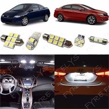 8x White LED lights interior package kit for 2006-2012 Honda Civic + Tool HC1W