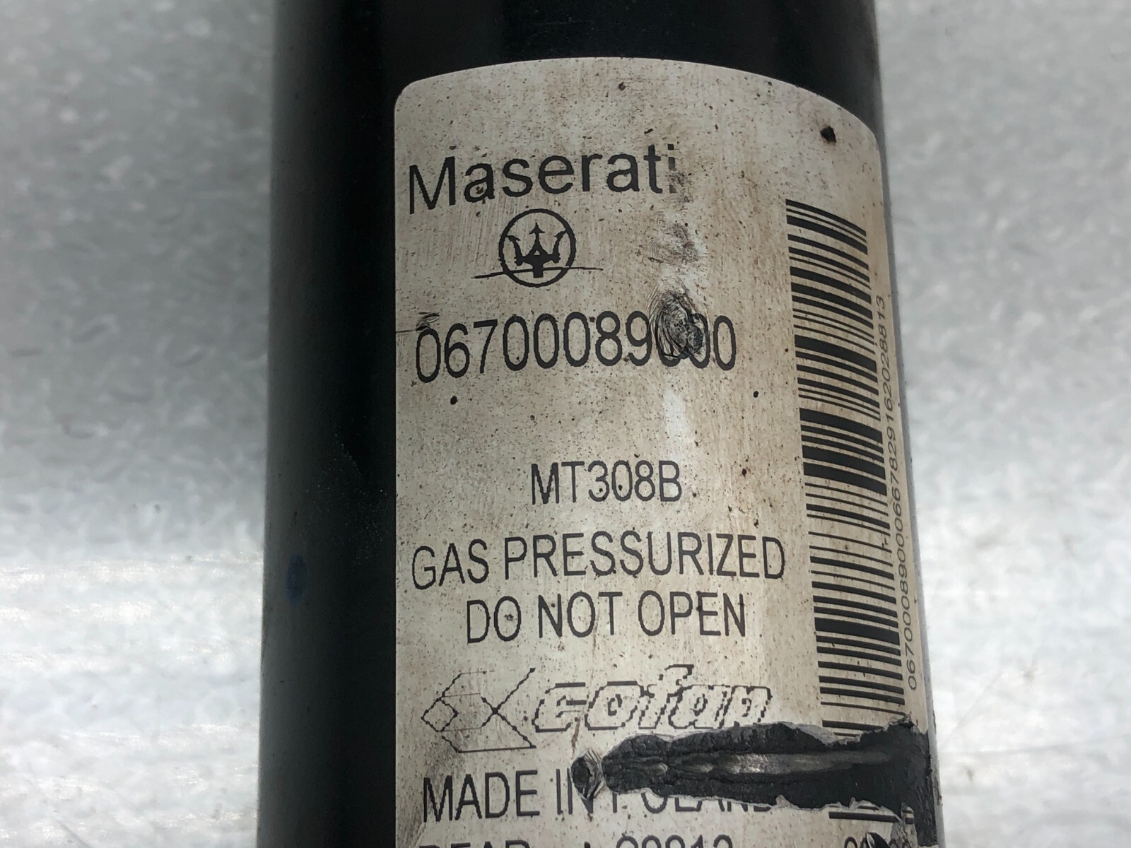 2014-2019 MASERATI GHIBLI LEFT DRIVER REAR SHOCK ABSORBER STRUT W/ COIL OEM.