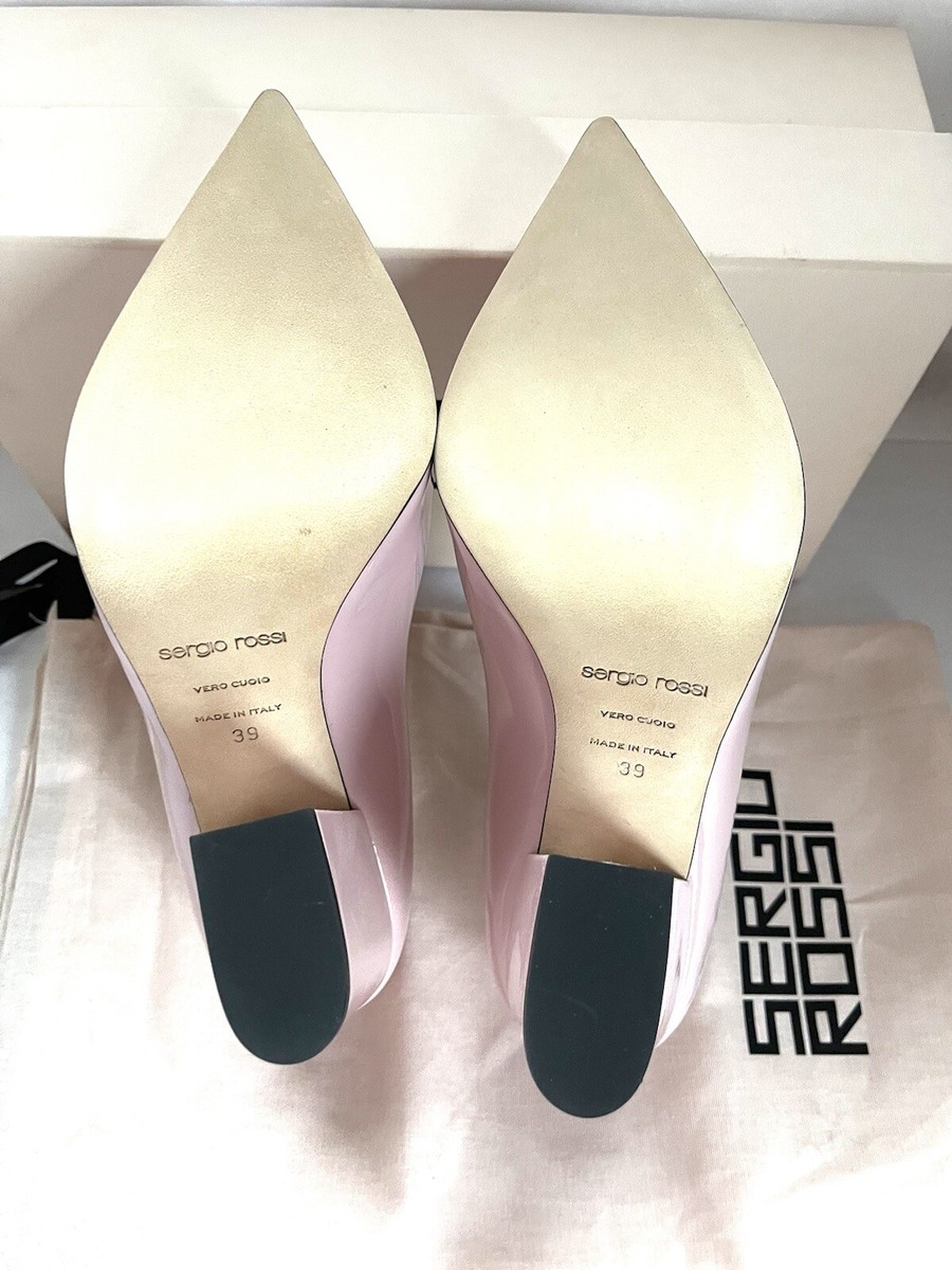 Sergio Rossi Vernice 090Soft Blush/Pink Patent Leather Point-Toe