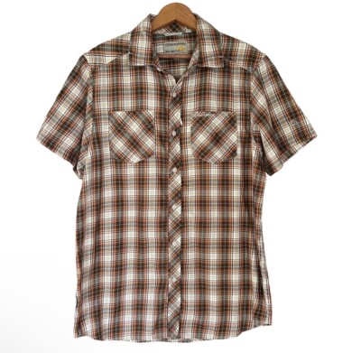Craghoppers Shirt Mens Size M Solarshield UPF 40 Button Up Short Sleeve Brown