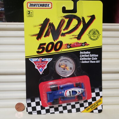 Matchbox 1990 Indy 500 Superfast #5 VALVOLINE Racer + AL UNSER Collector Coin