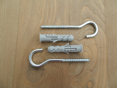 10 Winkelhaken 4 x 35 mit Dübel 6 x 30 Schraubhaken Öse Deckenhaken eBay