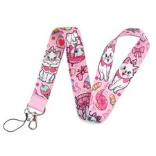 The Aristocats Marie Cat Cartoon Character Pink ID Badge Holder Lanyard