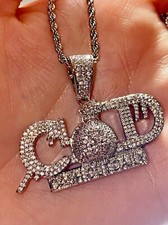 Cash Out Daily Money Bag Silver Charm Pendant Mens Women Rope Chain Necklace