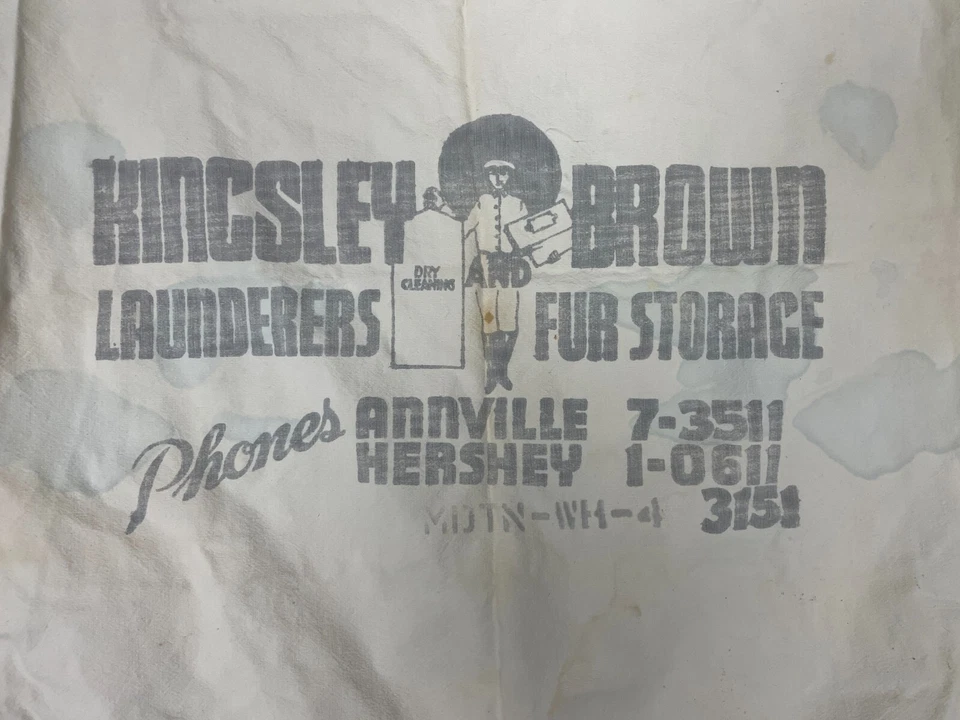 Bolsa de lavanderia vintage Kingsley marrom para armazenamento de pele 30 x 26 branca - Imagem 4 de 4