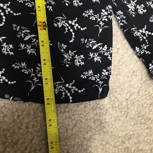 H&M Womens Jumpsuit Sz 6 Black Floral Scoop Neck Back Zip Straight Leg Pockets - Picture 10 of 11