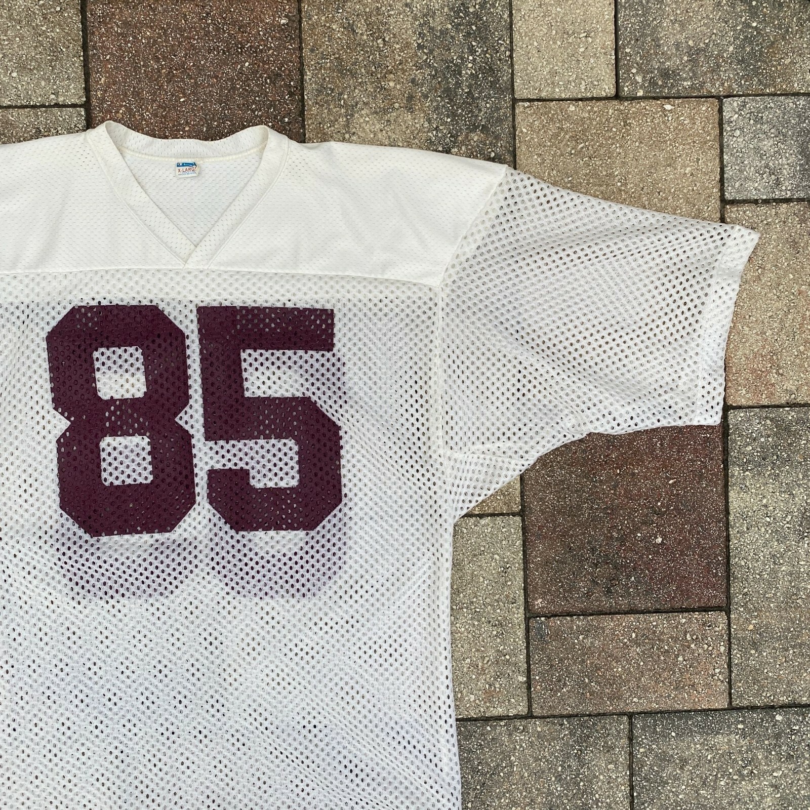 Vintage Champion ALABAMA Colors Practice FOOTBALL White Jersey Nylon