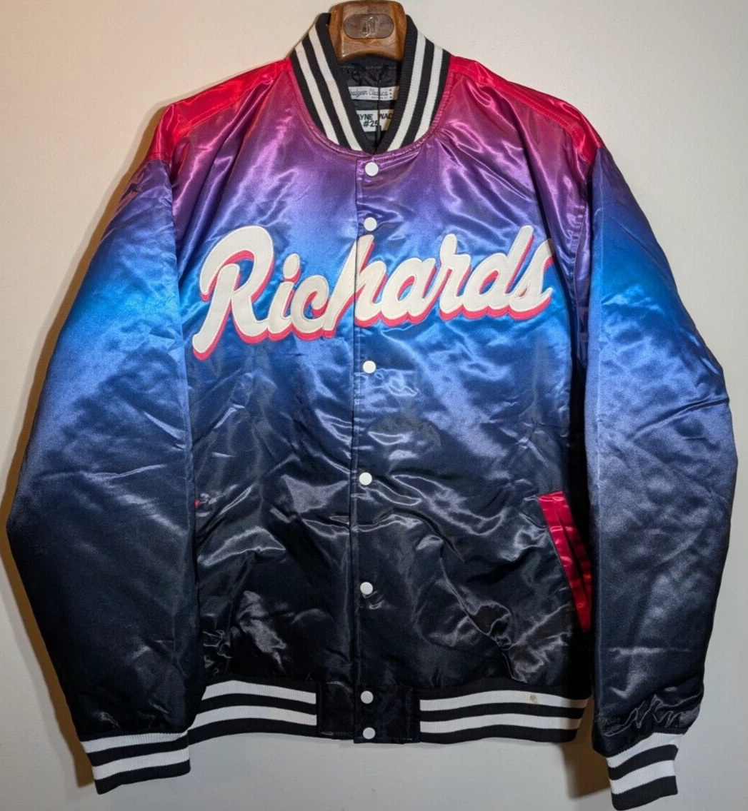 Dwyane Wade Richards High School Satin Jacket Headgear Classics Size 5XL