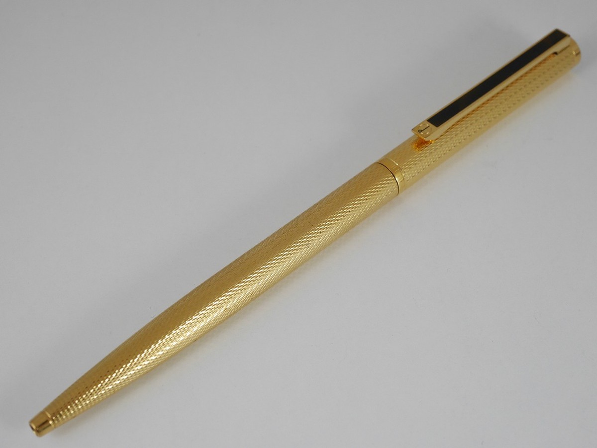 dunhill Gemline Gold Plated Barley Marble Brown Clip Ballpoint Pen