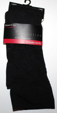 Attention Ladies Relaxed Fit Top Black Patterned 2-Pack Trouser Socks Size 4-10