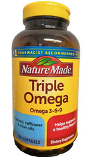 Nature Made Triple Omega 3-6-9 150 Softgels EXP 05/2027 SUPPORTS HEALTHY HEART