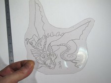 vtg 1960s Tattoo Flash acetate stencil Pop Culture Dragon signed v2 DR2