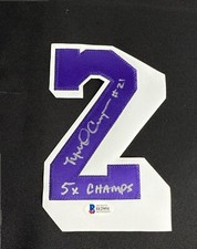 Mychal Thompson Signed Purple Jersey Number Only #2 Lakers '5x Champs' BAS