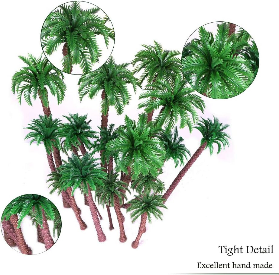 20Pcs Model Palm Trees Diorama Scenery for Train Railroad Cake Topper 1:150