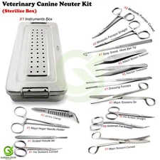 Veterinary Spay & Castration Surgery Kit Canine Feline Surgical Instruments