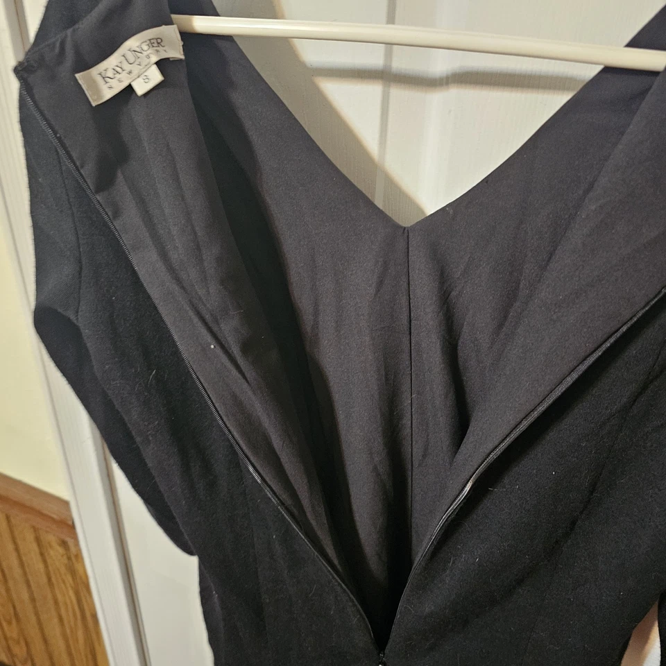 Vestido KAY UNGER Negro 100% Lana Forrado Mujer 8 Gótico Bruja Clásico Dinero Antiguo De Colección Foto 2 de 4