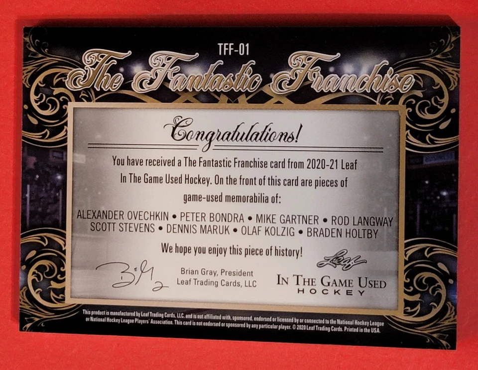 TARJETA JERSEY Alex Ovechkin #23/30 Scott Stevens PETER BONDRA Olaf Kolzig CAPITALES Foto 3 de 3