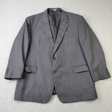 Jos. A. Bank Blazer Mens 50R Silk Wool Gray Plaid Suit Jacket Sport Coat