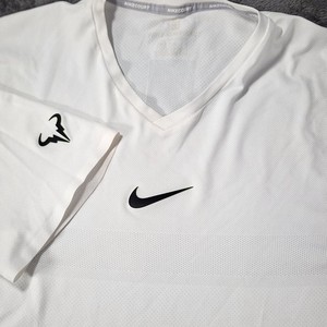 Nike Rafa Nadal 2018 French Open AeroReact Tennis Shirt White Mens XL Bull Logo