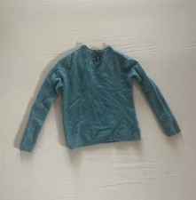 Tahari Pure Luxe 100 Cashmere Blue Sweater Small Medium Long Sleeve Crewneck