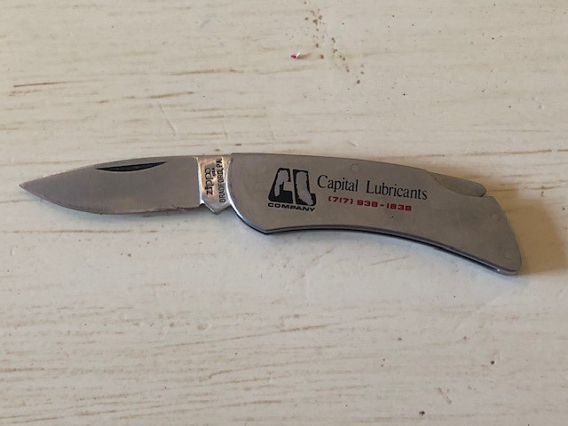Zippo Pocket Knife USA Advertising For Capital Lubricants