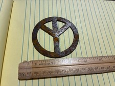 PEACE SIGN - RUSTY METAL - MEASURES 3 INCHES WIDE - STOCKING STUFFER 