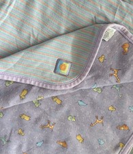 VTG 2000s John Lennon Real Love Carters Baby Blanket Safari Animals Purple