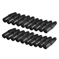 eoere 20 Pack XLR 3 Pin Male MIC Snake Audio Adapter Plug Audio Microphone DM...