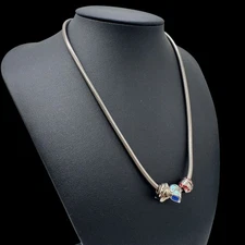 LOEWE Necklace Choker Anagram Charm Ladybug Snail Vintage Used Rare