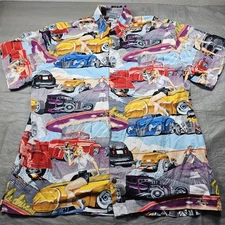 Rare High Seas Trading Co Classic Hot Rods Hawaiian Camp Car Meet Shirt Mens XL!