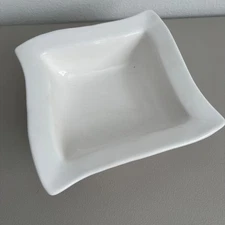 Square White Porcelain Decorative Bowl Dish Plate Modernist Minimalist Portugal