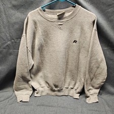 Russell Athletic Sweatshirt Mens Medium Gray Pro Cotton Crewneck Pullover
