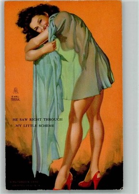 38180525 - sign. Moran, Earl Junge Frau im durchsichtigen Negligee