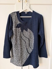 Damen Strick Langarm Shirt in Blau Gr. XXL