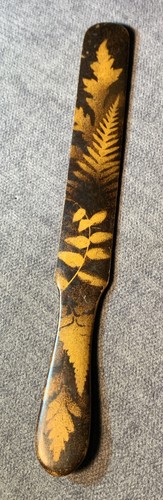Antique Wooden Bamboo Fernware Paper Knife Letter Opener Page Turner 8 1/8”