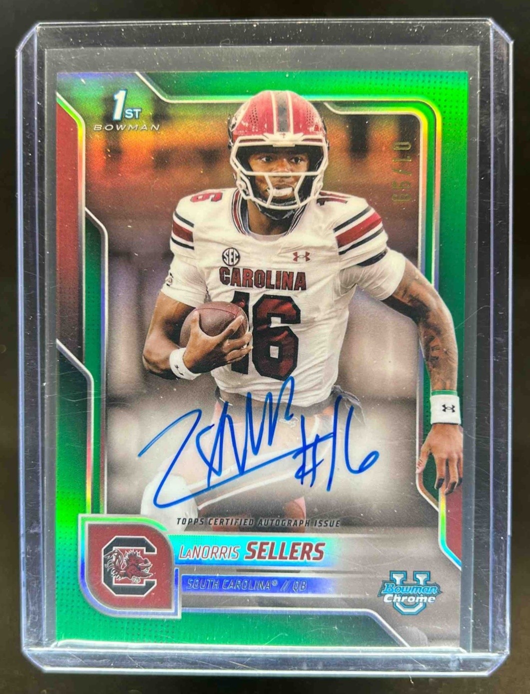 2025 Bowman Chrome U LaNorris Sellers Auto 1st Green Refractor #1/99