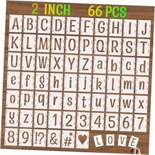 Alphabet Letter Stencils, 66 Pcs Reusable Plastic Letter Number Symbol 2 Inch