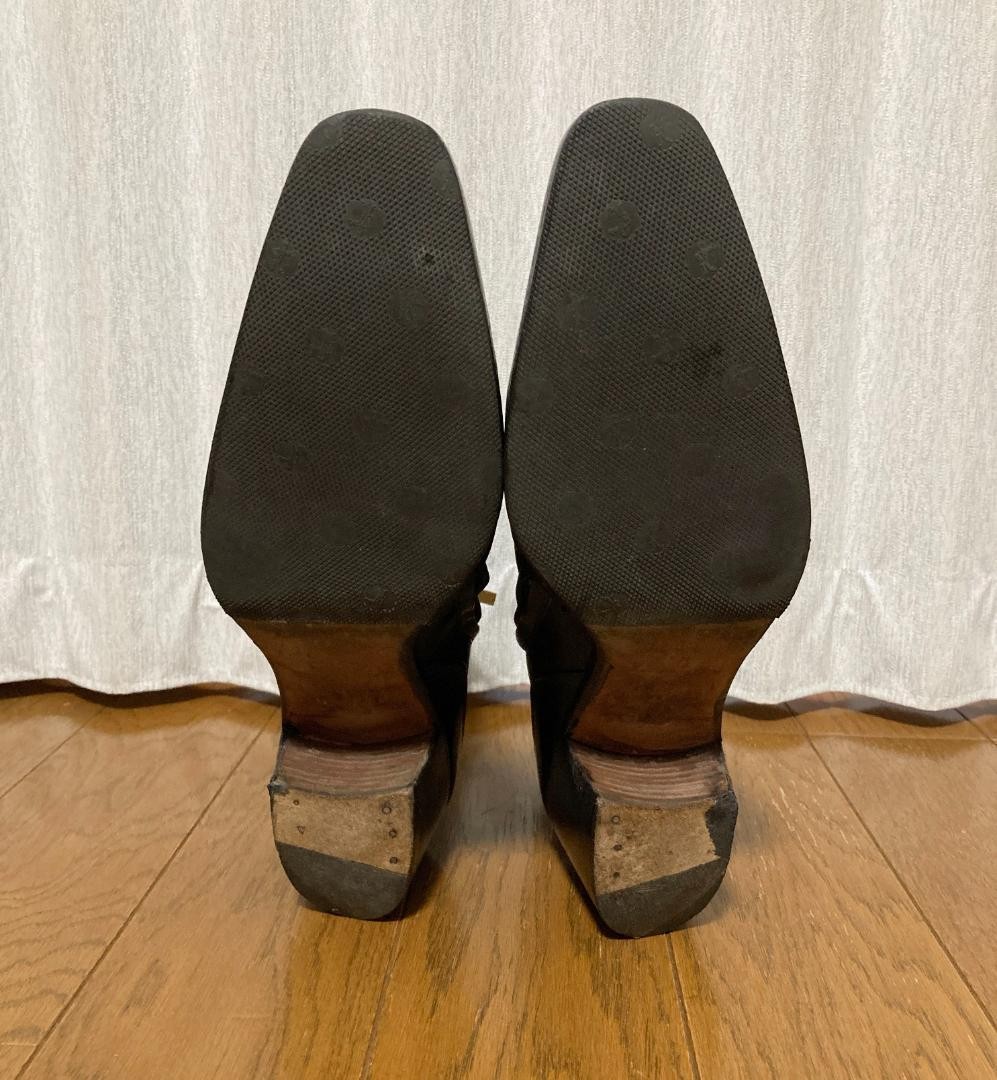 Stivali YVES SAINT LAURENT Rive Gauche JOHNNY 41 zip laterale tacco pelle nero YSL