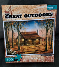 Buffalo Games Great Outdoors Woodland Cabin 500-Piece Landscape Puzzle BRAND NEW