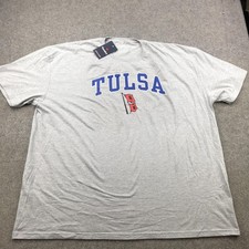Tulsa Golden Hurricane Shirt Mens 4XL Gray NCAA Football Fanatics Graphic Tee