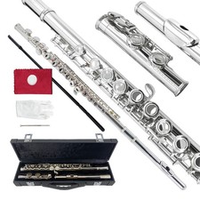 New Flute 16 key Closed Hole C key metal body Flutes Kit Nickel Silver Keys