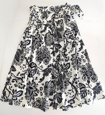 Talbots Women's Floral Print Black and White Cotton Maxi Skirt Size 6 NWT