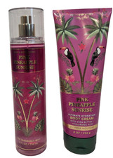 Bath  Body Works Pink Pineapple Sunrise Set of 2 Fragrance Mist And Body Cream