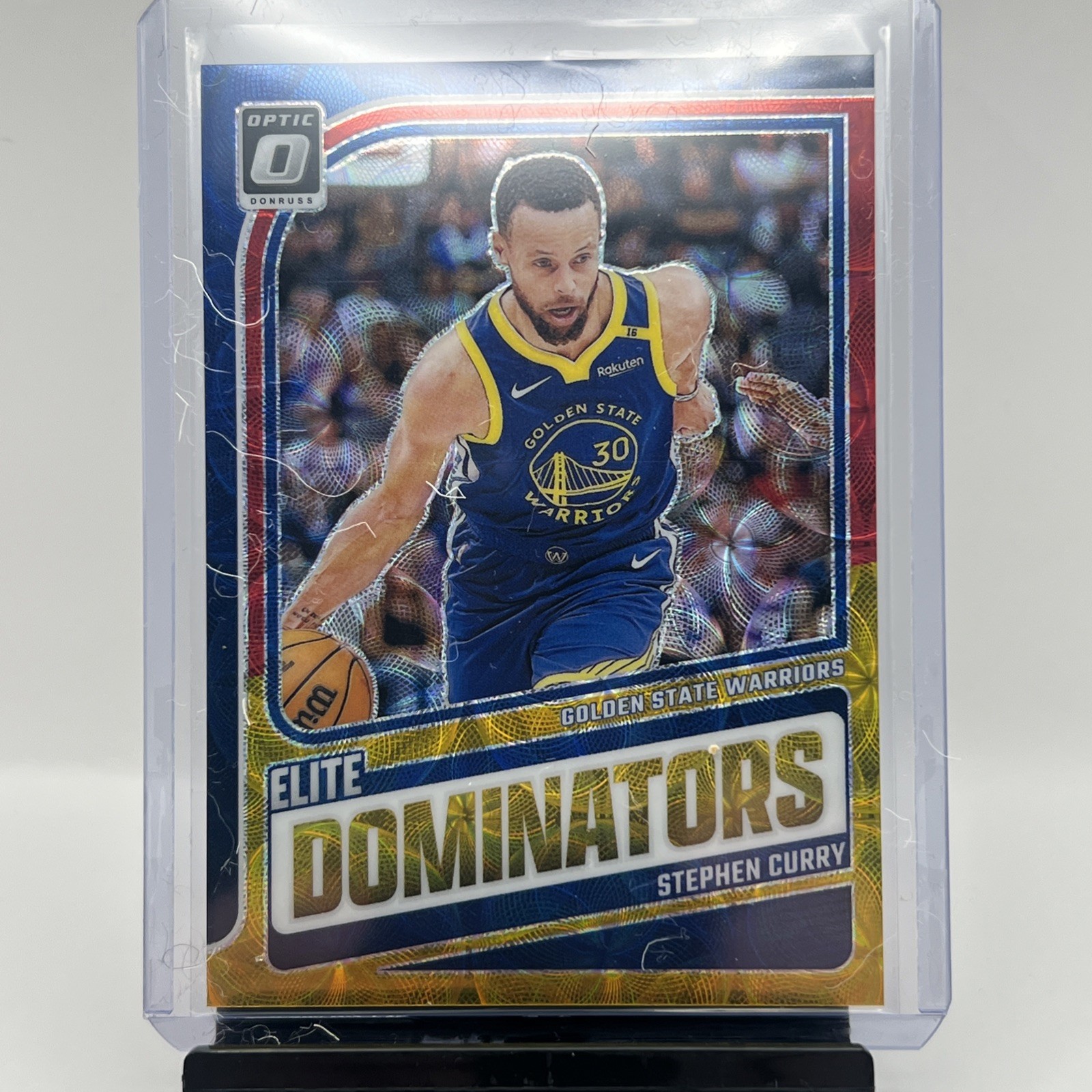 Stephen Curry 2024-25 Panini Donruss Optic Elite Dominators Red Gold Scope 37/99