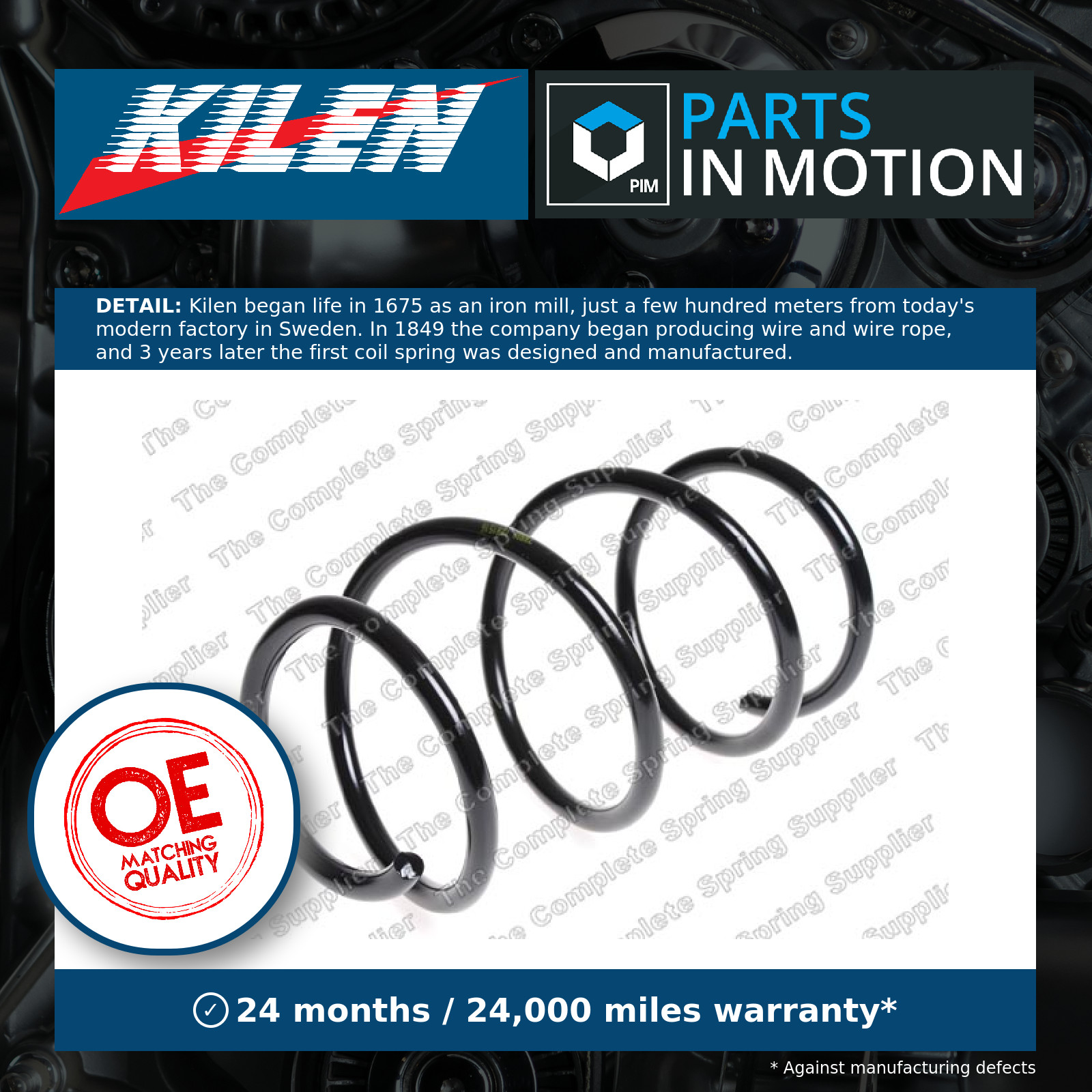 Coil Spring Front 11059 Kilen Suspension 31331093085 31331093084 Quality New