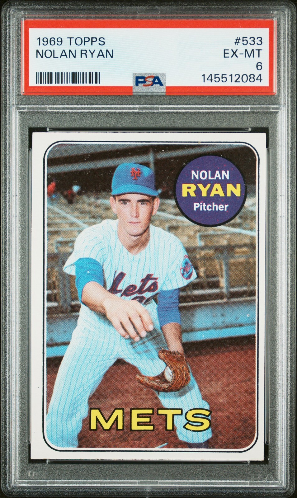 1969 Topps #533 Nolan Ryan 2nd Yr PSA EX-MT 6 NY Mets HOF Just Graded