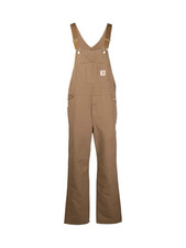 Carhartt WIP Men  s Brown Cotton Canvas Bib Overalls Straight Leg 31x32