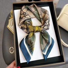 Luxus Damen Seidentuch 70x70 cm Halstuch Schal Floral Elegant Tuch Geschenk Mode