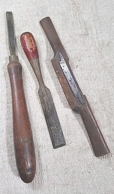 VINTAGE STANLEY, Witherby USA Made Tools Lot 3 Wood Handle Set.
