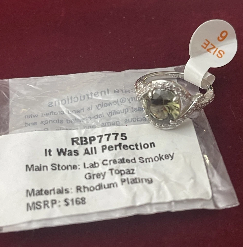 Bomb Party Ring Size9 Rbp7775 It Was All Perfection Lab Created Smokey Topaz Sz6 - Image 2 of 4